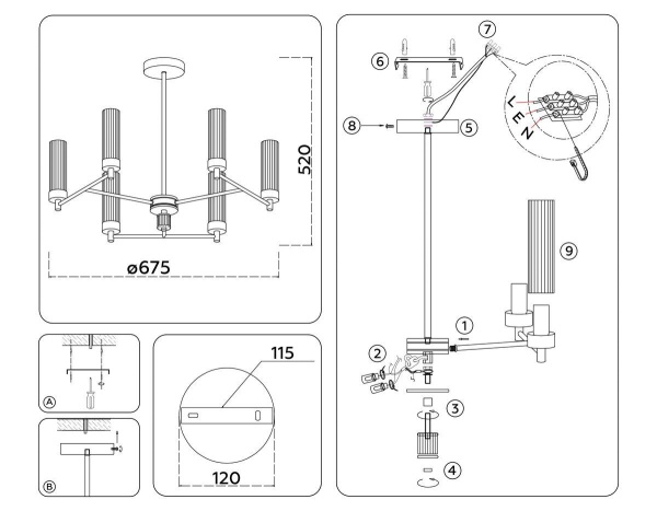 Подвесная люстра Ambrella Light High Light Modern LH55151