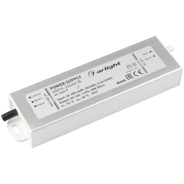 Блок питания Arlight ARPV-40-B 24V 40W IP67 1,67A 020417