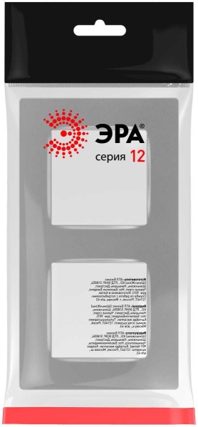 Рамка для розеток и выключателей ЭРА Серия 12 12-5202-03 на 2 поста, Классик, алюминий Б0067712