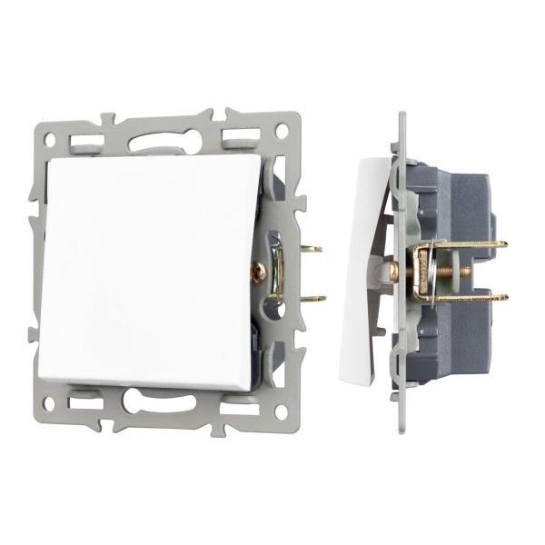 Механизм выключателя одноклавишный непроходной SWT-MK01-PL-WH (250V, 16A) Arlight 043710