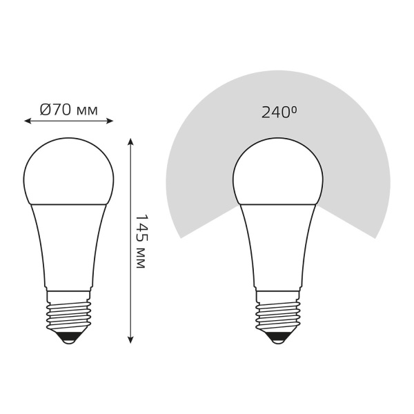 Лампа светодиодная Gauss E27 30W 6500K матовая 73239