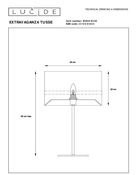Настольная лампа Lucide Extravaganza Tusse 10509/81/35