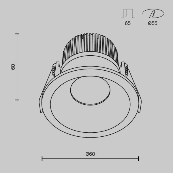 Встраиваемый светодиодный светильник Maytoni Technical Zoom DL034-01-06W3K-B