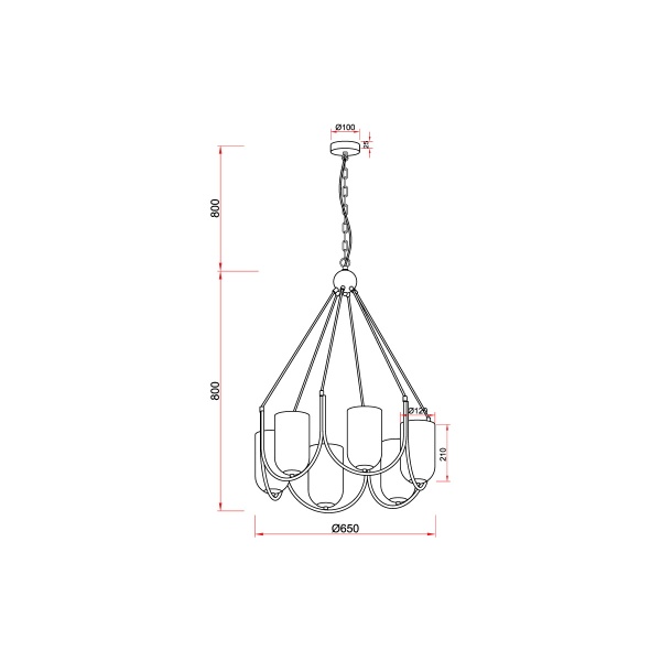 Подвесная люстра Vele Luce Fiamma VL5812P06