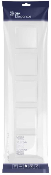 Рамка для розеток и выключателей ЭРА Elegance 14-5015-01 Classic, на 5 постов, белый Б0060591
