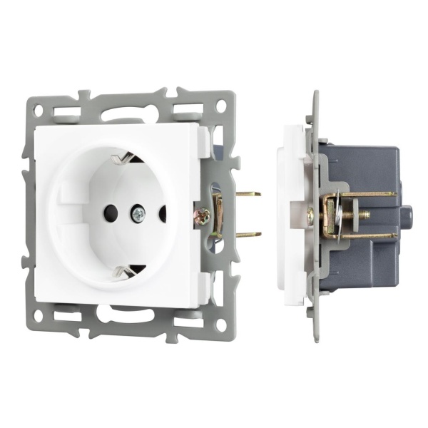 Механизм электрической розетки SCT-MEU1-PL-WH (250V, 16A) Arlight 043730