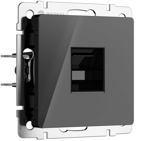 Розетка Ethernet RJ-45 Werkel черный акрил W1181048 4690389197758