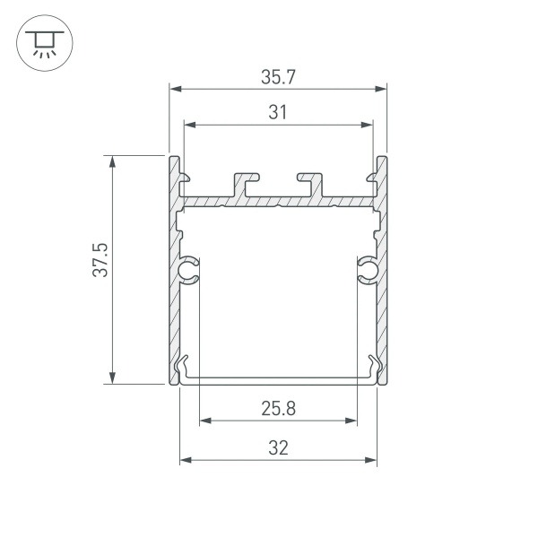 Профиль Arlight SL-LINE-3638-LW-3000 WHITE 043975