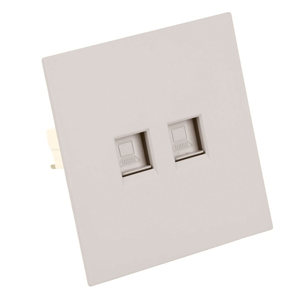Розетка компьютерная 2-местная RJ-45 (механизм) Stekker Мия RST00-3111-08 пудровый жемчуг 50481