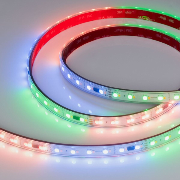 Светодиодная влагозащищенная лента Arlight Бегущий огонь 6W/m 60Led/m 2835SMD разноцветный/дневной 5M SPI-P-BA120-14mm 24V RGBW-Day-PX6-BPT 040623