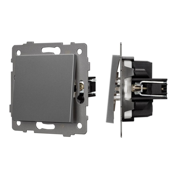 Механизм выключателя одноклавишный непроходной SWT-MK01-PL-GR-V (250V, 10A) Arlight 049869