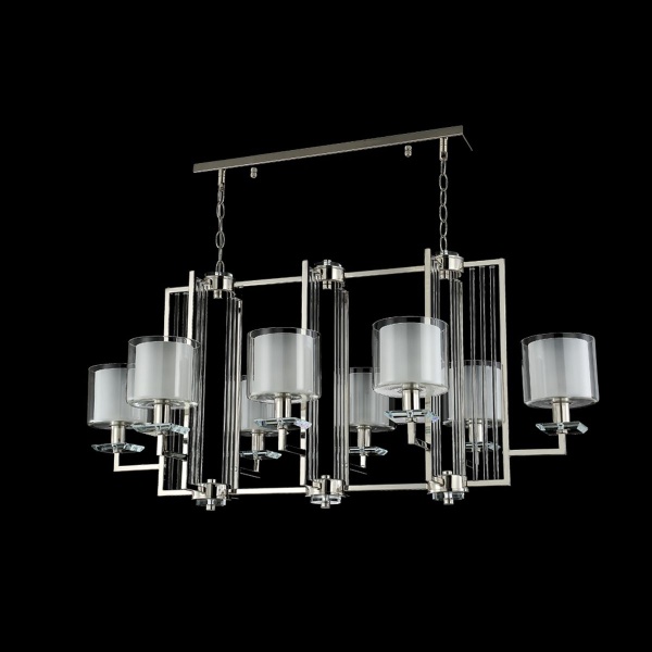 Подвесная люстра Crystal Lux Nicolas SP8 L1000 Nickel/White