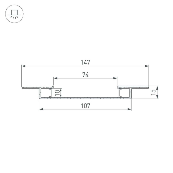 Встраиваемый профиль Arlight Fantom-W75-Dual-2000 White 039946
