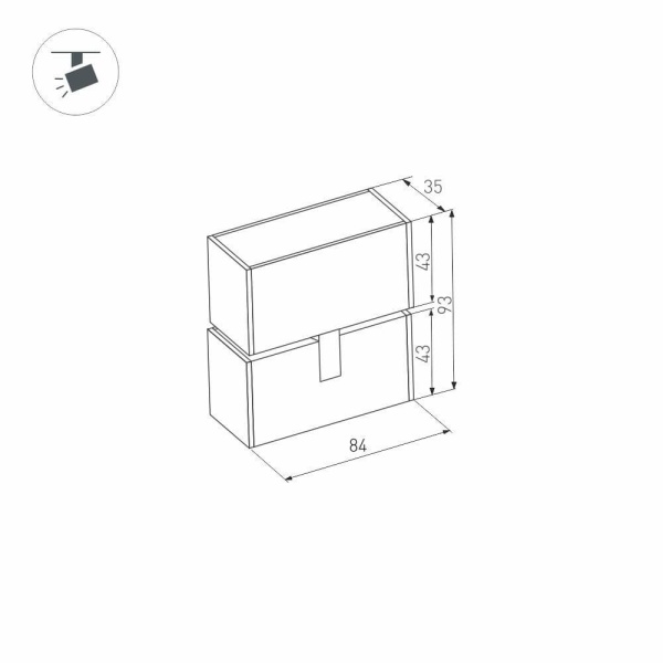 Трековый светодиодный светильник для магнитного шинопровода Arlight Mag-Laser-Fold-45-S84-3W Day4000 027626