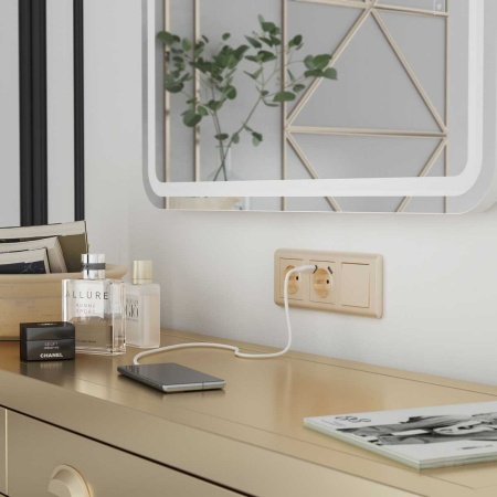 Выключатель одноклавишный проходной Werkel шампань рифленый W1112010 4690389160066