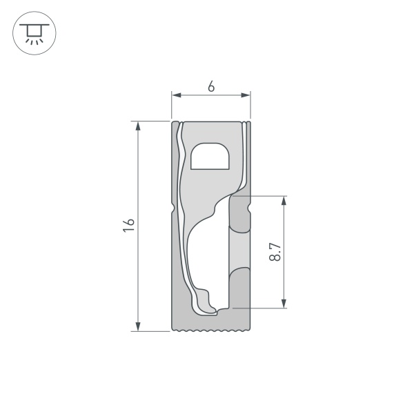 Профиль Arlight WPH-Flex-0616-Side-S9-5M Black 045788