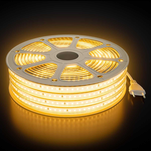 Комплект светодиодной влагозащищенной ленты OGM 6W/m 120LED/m 2835SMD теплый белый 15M SL-68