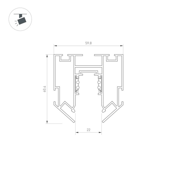 Шинопровод для натяжного потолока Arlight Mag-Orient-Track-2653-STR-G-2000 047570