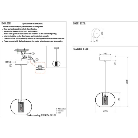 Подвесной светильник Crystal Lux Beleza SP1 E Chrome