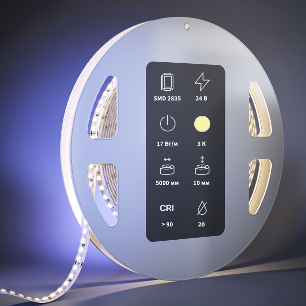 Светодиодная лента Maytoni 17W/m 168LED/m 2835SMD теплый белый 5M 201058