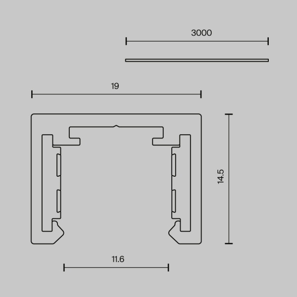 Шинопровод 3 м Exility X накладной Maytoni Technical EXILITY X Busbar trunkings Exility X TRX239-413B