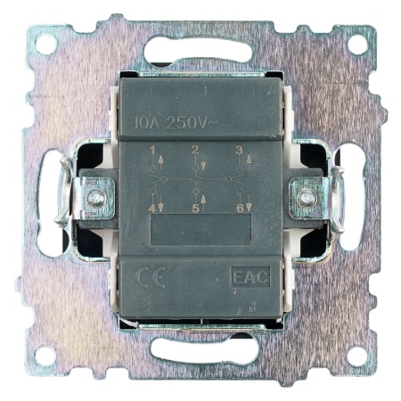 Переключатель двухклавишный Stekker Катрин GLS10-7107-05 черный 49167