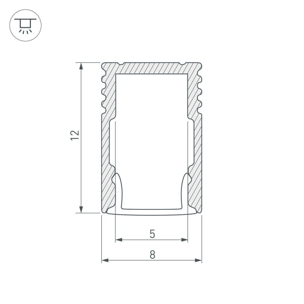 Профиль Arlight SL-Mini-8-H12-2000 Black 037106