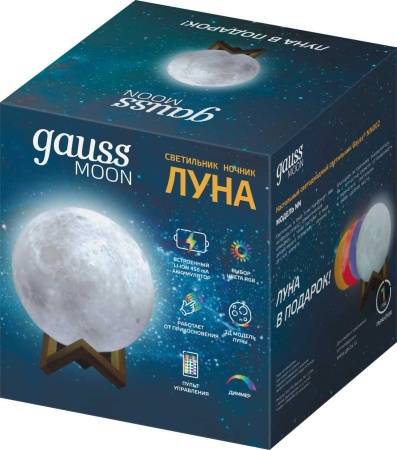 Настольный светодиодный ночник Gauss луна NN002