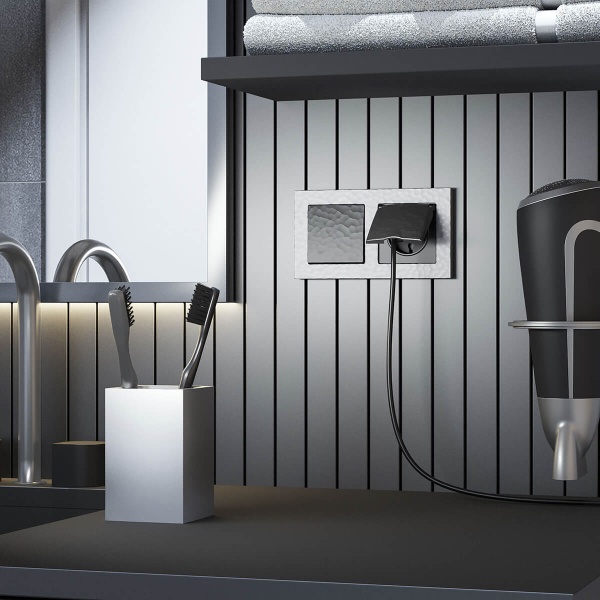 Розетка Werkel Hammer влагозащищенная с заземлением с защитой крышкой и шторками черный W1271208 4690389162886