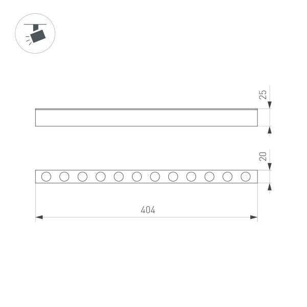 Трековый светодиодный светильник Arlight Mag-Dots-25-L400-12W Day4000 046325