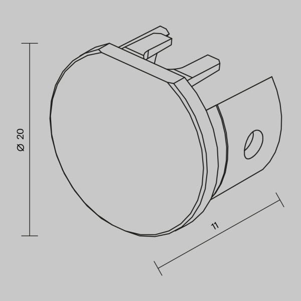 Заглушка для подвесного круглого шинопровода Maytoni Technical Accessories for tracks Levity TRA184EC-R-11B