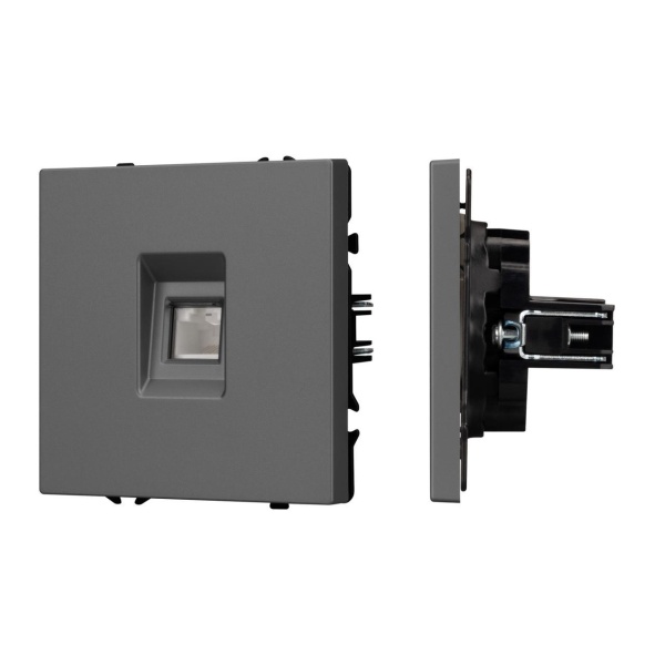 Механизм телефонной розетки SCT-NOBE-MTL1-SFPL-GR (RJ-11, 4C) Arlight 054303