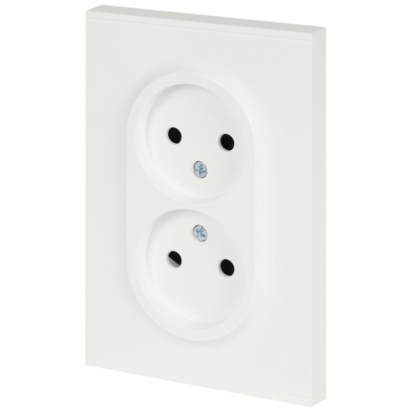 Розетка ЭРА Arktik 16-2107-08 без заземления двойная 2X2P 16А-250В белый матовый Б0071688