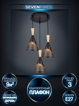 Подвесная люстра Seven Fires Adrien WD3603/3P-BK