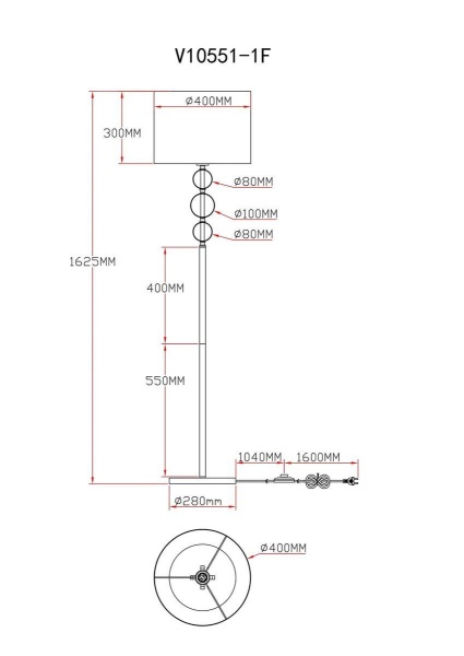Торшер Moderli Brulee V10551-1F