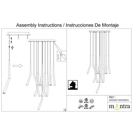 Подвесная люстра Mantra Boomerang 9370+9235 (14L)
