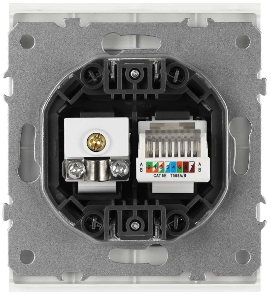 Розетка ЭРА Arktik 16-3110-01 комбинированная RJ45+TV белый Б0070494