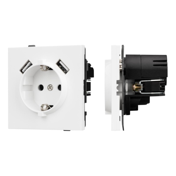 Механизм розетки с USB зарядкой SCT-TENDO-MUAA-PL-WH (230V, 16A) Arlight 054082