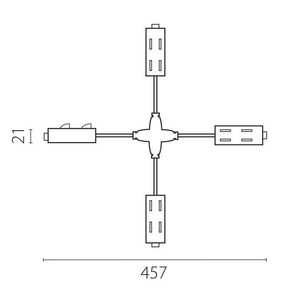 Соединитель питания Х-образный гибкий Lightstar Teta Pro 505294