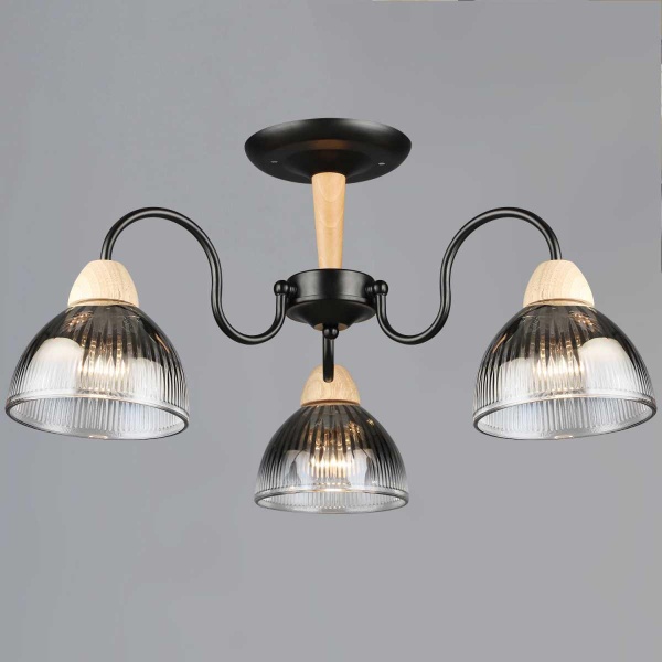 Люстра Reluce 69660-0.3-03 BK+WOOD