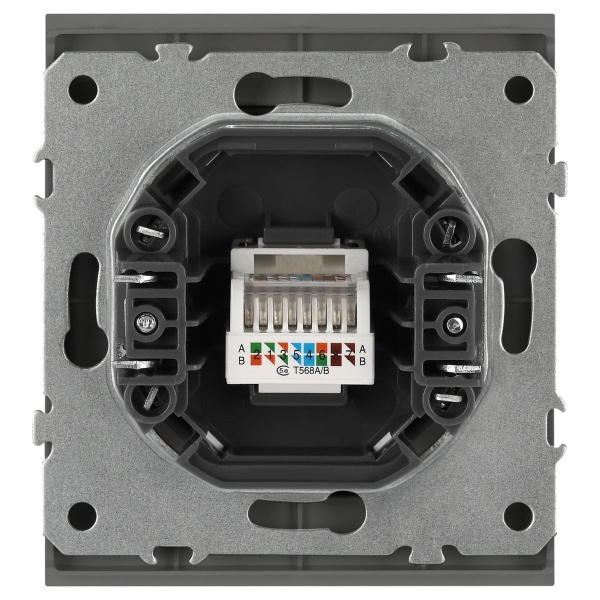 Розетка ЭРА Arktik 16-3107-06 информационная RJ45 графит Б0070479