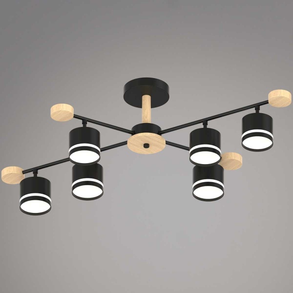 Люстра Reluce 78730-0.3-06 GX53 BK+WOOD