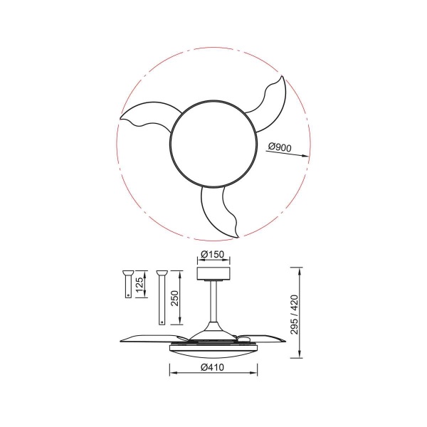 Люстра-вентилятор Mantra SLIM FAN mini 9009