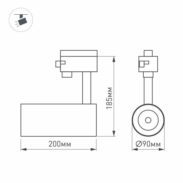 Трековый светодиодный светильник Arlight LGD-Gera-4TR-R90-30W White6000 023959(1)
