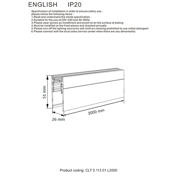 Шинопровод магнитный Crystal Lux CLT 0.113 01 L3000 WH