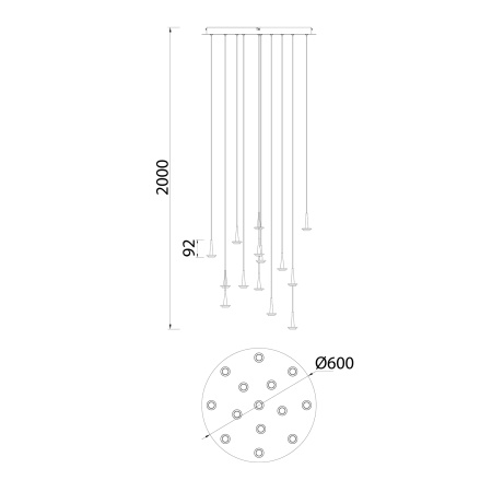 Подвесная светодиодная люстра Mantra Andromeda 8935+14PL