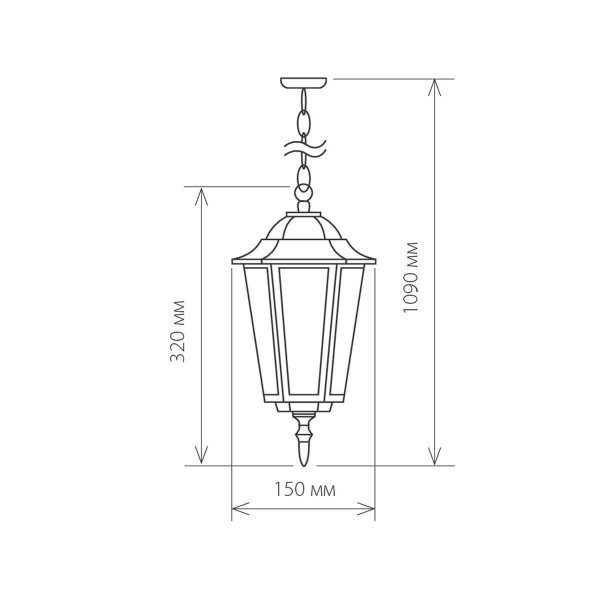Уличный подвесной светильник Elektrostandard 1004H черное золото a035742