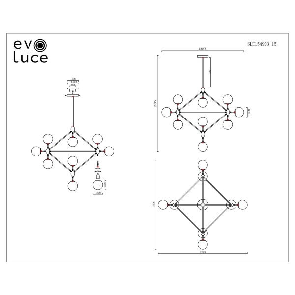 Подвесная люстра Evoluce Lacotta SLE154903-15