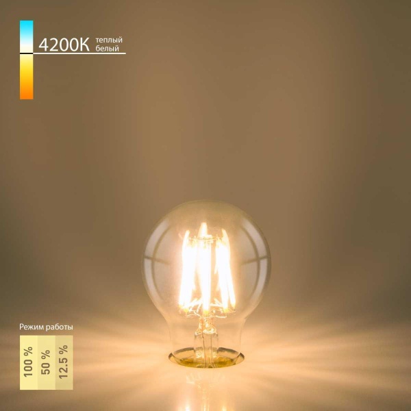 Лампа светодиодная филаментная диммируемая Elektrostandard E27 9W 4200K прозрачная a048382