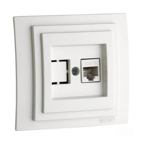 Розетка компьютерная RJ45 Mono Electric Despina 6 кат жемчуг 102-252505-125